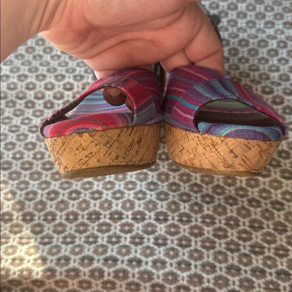 TOMS Women's Multicolor Striped Wedge Sandals Size 8